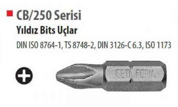 Ceta Form Cb/250 Yıldız Bits Uç Ph0x25 Mm ürün görseli