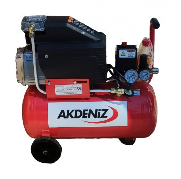 Akdeniz 2 HP 8 Bar 24 LT Yağlı Hava Kompresörü