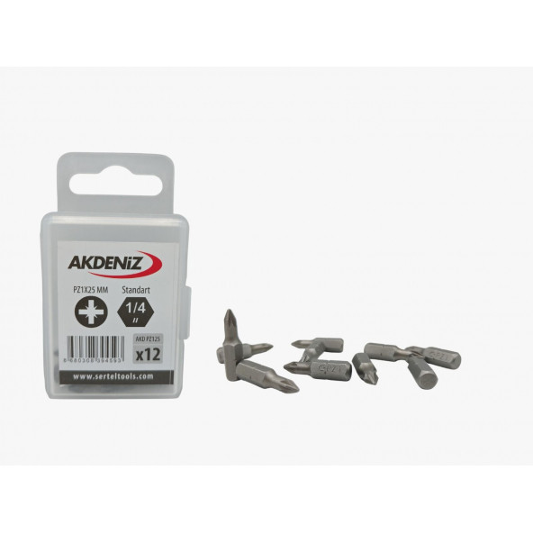 Akdeniz AKD/125 1/4 Yıldız Pz1x25 Mm 384 Adet Bits Uç - 1