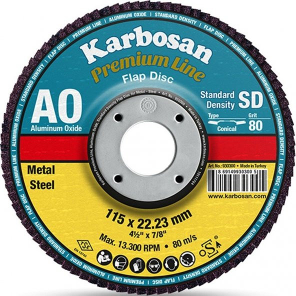 Karbosan 982985 Flap Disk Zımpara 115X80Mm