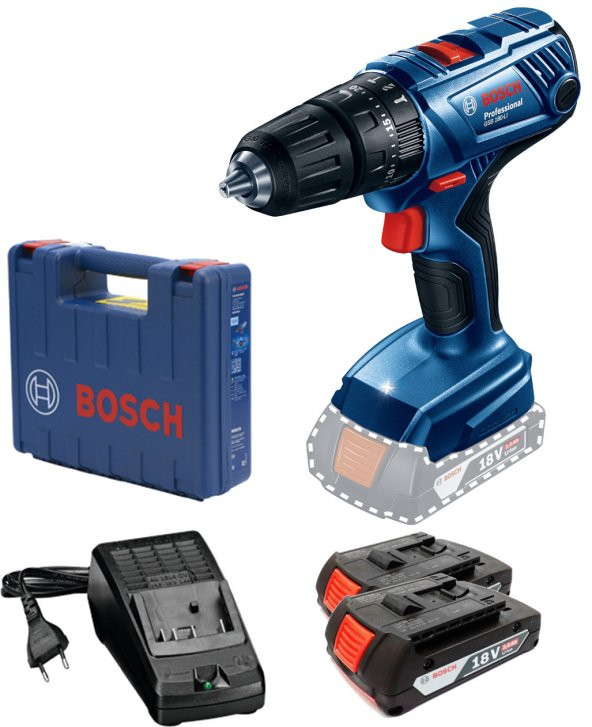 Bosch Professional GSB 180-LI 2.0Ah Çift Akülü Darbeli Delme/Vidalama Makinesi - 06019F8307