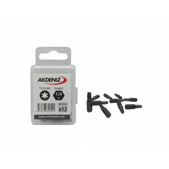 Akdeniz AKD/T25225 1/4 Torx T25x25 Mm 192 Adet Bits Uç