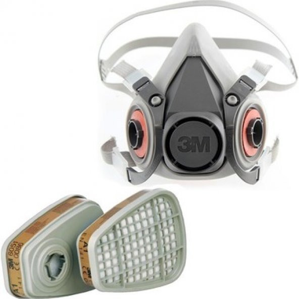 3M 6200 Orta Boy Yarım Yüz Maskesi Ve Filtre