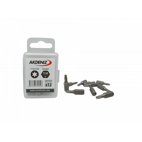 Akdeniz AKD/T15225 1/4 Torx T15x25 Mm 192 Adet Bits Uç