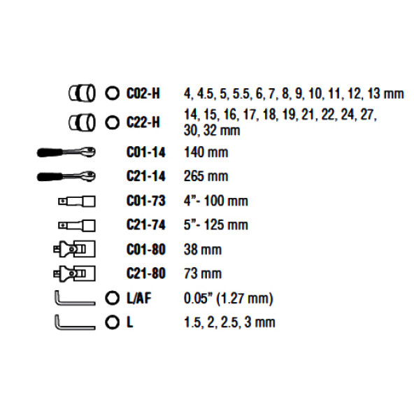 Ceta Form C20-35ph4 35 Parça 1/4+1/2 6 Köşe Lokma Takımı (plastik) - 3
