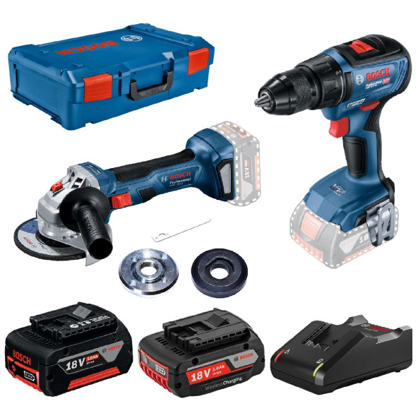 Bosch GWS 180-LI + GSR 18V-50 2.0 + 5.0Ah Akülü Akülü avuç Taşlama - Delme/Vidalama - 0615990M47