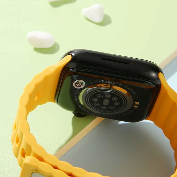 Gpack Apple Watch 4 5 44mm Kordon Silikon Metal Tokalı Ayarlanabilir KRD73 - 2