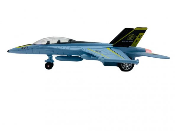 Sesli Işıklı Metal Savaş Uçak - HW777-18-Mavi