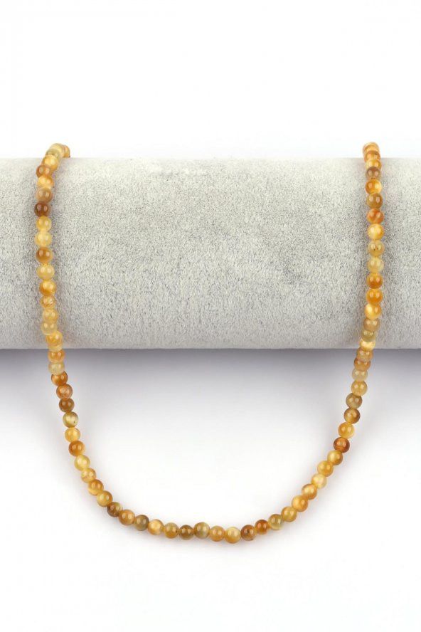 Sarı Kaplan Gözü Doğal Taş 4 mm Küre Kesim - Resim 2