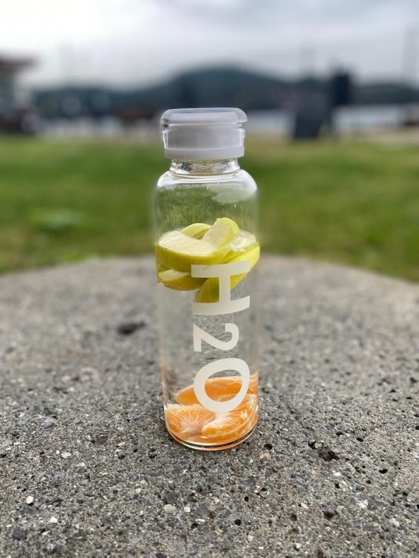 H2O Baskılı Cam Matara 500 ml. - 4