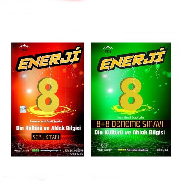 Palme Yayınları 8.Sınıf Din Kültürü ve Ahlak Bilgisi Enerji Soru Bankası ve Deneme Seti 2 Kitap
