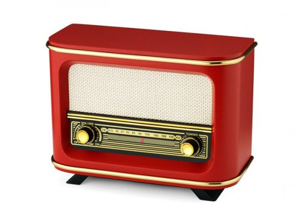Nostaljik Radyo İstanbul Kırmızı Renk  USB ve Bluetoothlu