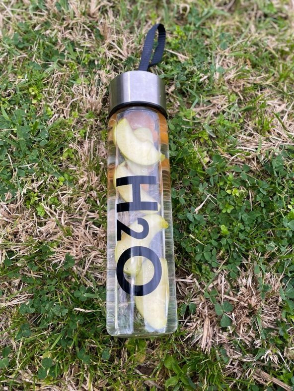 H2O Baskılı Cam Matara 400 ml. - 4