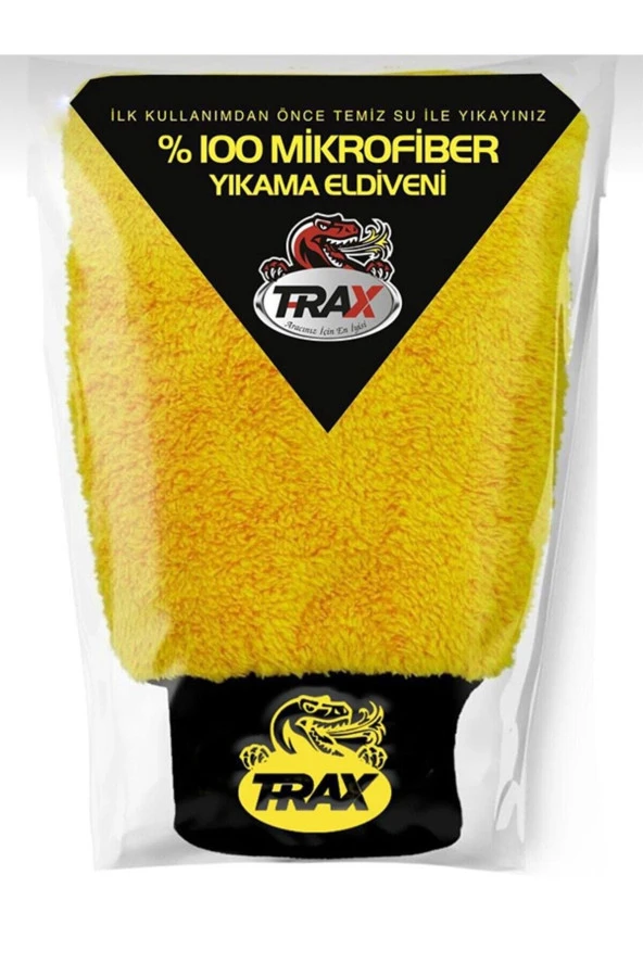 T-RAX 100 Mikrofiber Oto Yıkama ve Pasta Eldiveni Sarı