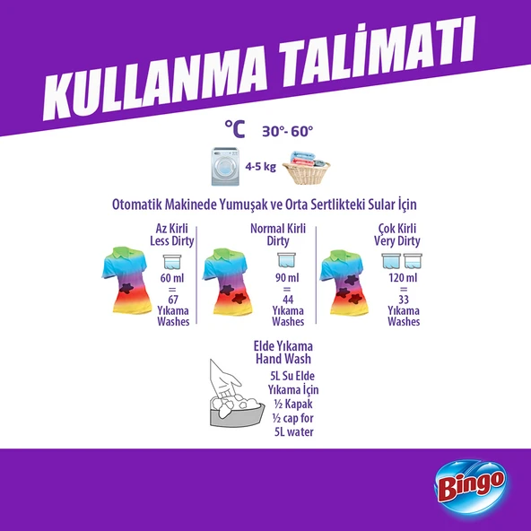 Bingo Giysi Şampuanı Arındırıcı Etki 4L 2'li - 6