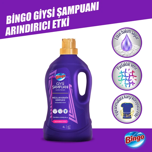 Bingo Giysi Şampuanı Arındırıcı Etki 4L 2'li - 3