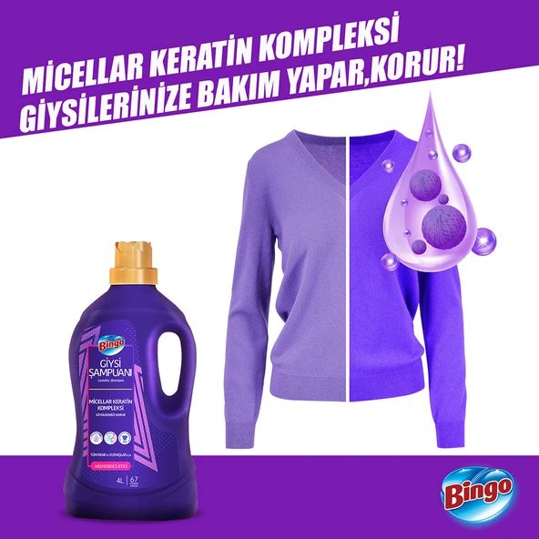 Bingo Giysi Şampuanı Arındırıcı Etki 4L 2'li - 4
