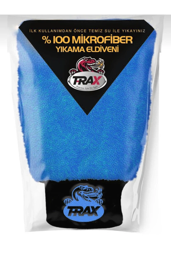 T-RAX 100 Mikrofiber Oto Yıkama ve Pasta Eldiveni Mavi