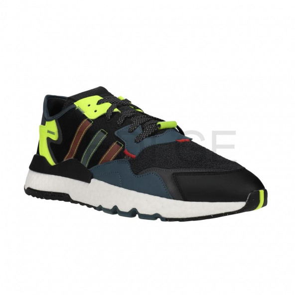 Adidas Nite Jogger QQ359 Siyah Yeşil Fosfor Erkek Spor Ayakkabı - 2