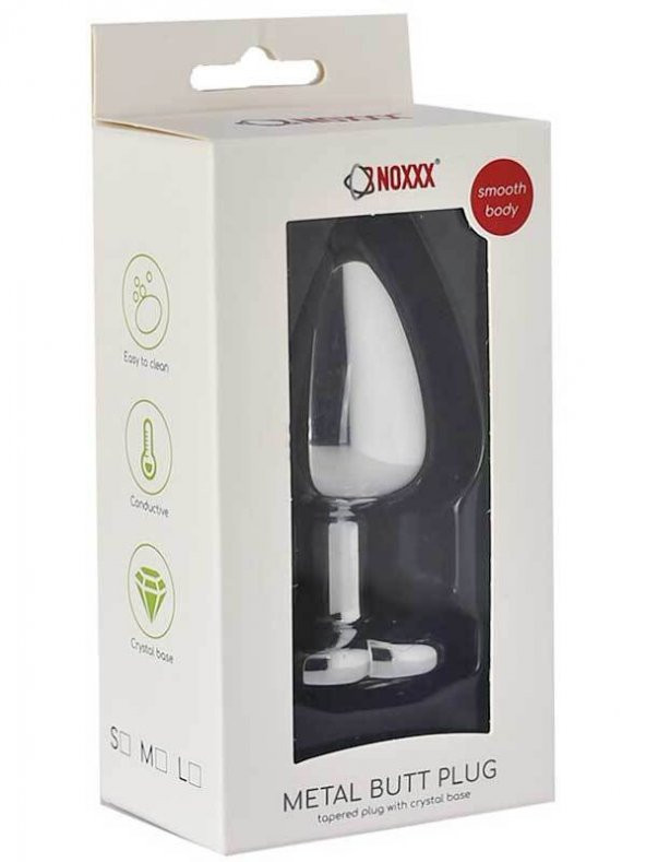 NOXXX Gümüş Renkli Kalpli Çelik Anal Plug - Büyük Boy