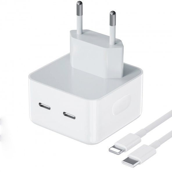 ScHitec 35W Yeni Nesil Apple Uyumlu Çift Type-C Port Compact Çıkışlı Ev tipi Şarj Aleti Kablolu - 1