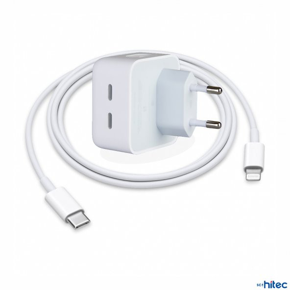ScHitec 35W Yeni Nesil Apple Uyumlu Çift Type-C Port Compact Çıkışlı Ev tipi Şarj Aleti Kablolu - 2