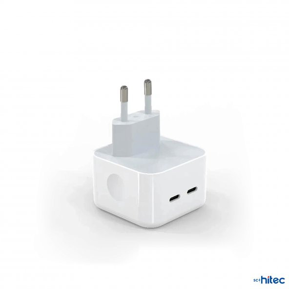 ScHitec 35W Yeni Nesil Apple Uyumlu Çift Type-C Port Compact Çıkışlı Ev tipi Şarj Aleti Kablolu - 3