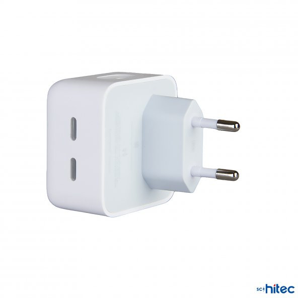 ScHitec 35W Yeni Nesil Apple Uyumlu Çift Type-C Port Compact Çıkışlı Ev tipi Şarj Aleti Kablolu - 4