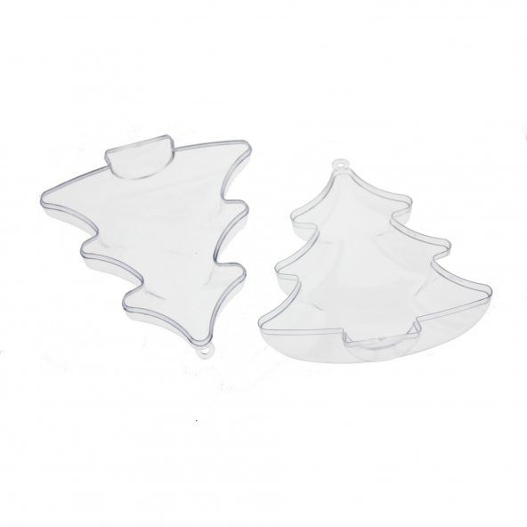 12 Adet 10x7cm Plastik Kutu Çam Ağacı Yılbaşı Kutusu - 3