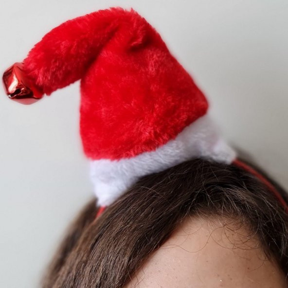 Yılbaşı Yeniyıl Kostümü Noel Baba Şapkası Taç ÇINGIRAKLI Yılbaşı Şapkası Tacı