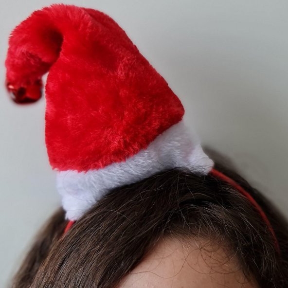 Yılbaşı Yeniyıl Kostümü Noel Baba Şapkası Taç ÇINGIRAKLI Yılbaşı Şapkası Tacı - 2