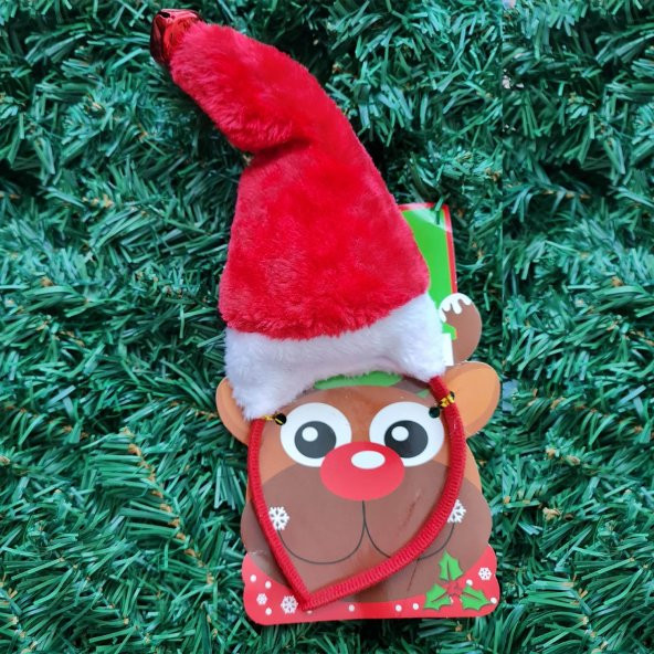 Yılbaşı Yeniyıl Kostümü Noel Baba Şapkası Taç ÇINGIRAKLI Yılbaşı Şapkası Tacı - 3