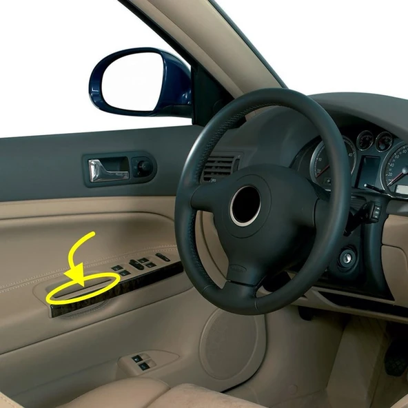 VW Bora 1999-2005 Sol Ön Kapı İç Tutamak Parçası Siyah 3B0867175A - 2