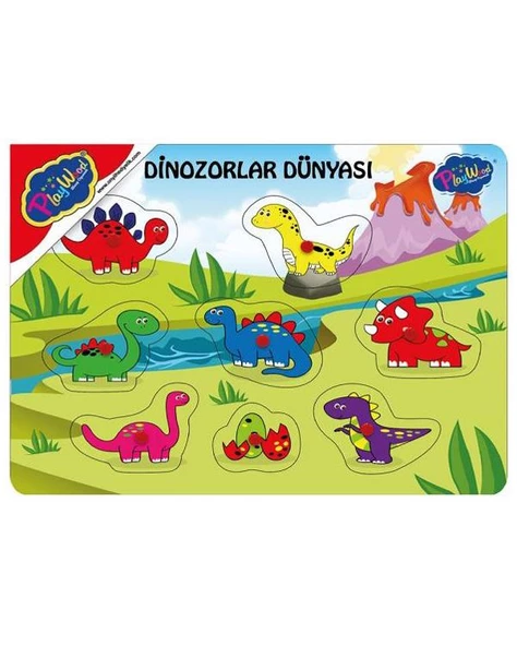 Ahşap Tutmalı Eşleştirme Dinozorlar Dünyası 2 ONY278 Playwood