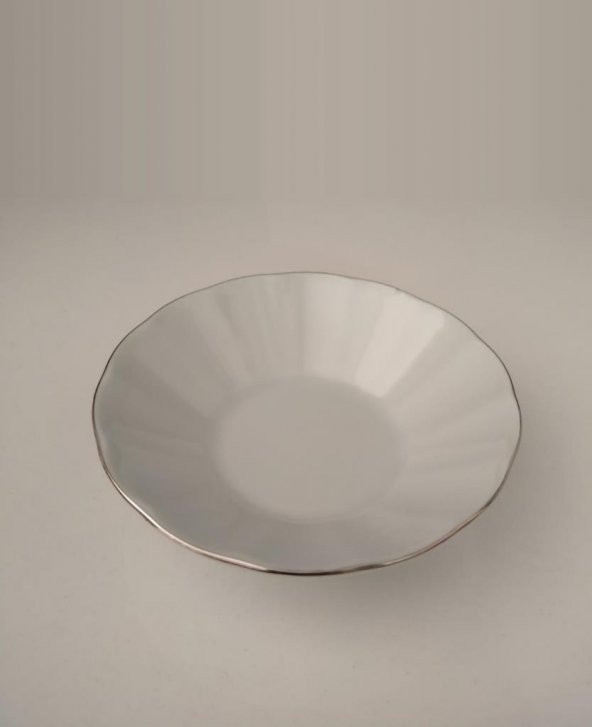 Kütahya Porselen Acem 10 cm Çay Tabağı 6 lı Dekorsuz Platin Yaldız
