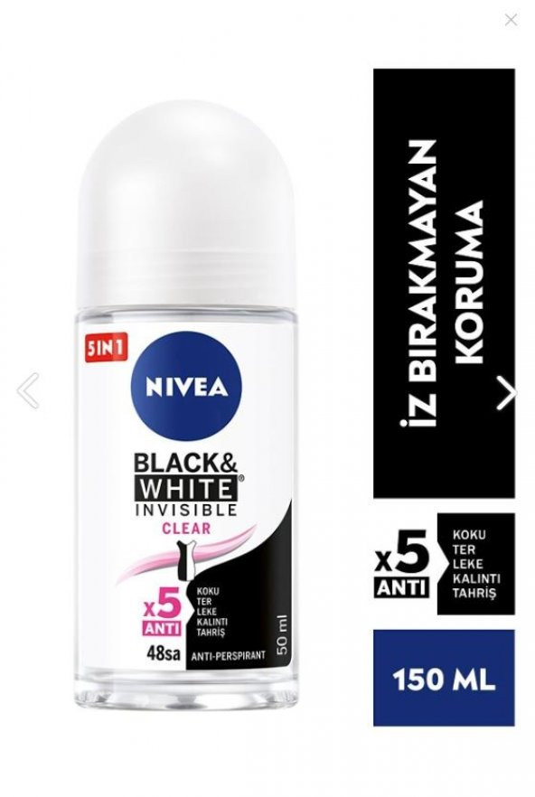 Nivea Kadın Black&white Invisible Clear Roll-on 42240600