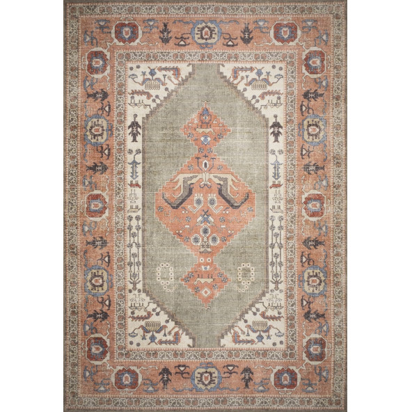 Yaseminsoy Collection Vintage Eskitme Desenli 160x230 Makinede Yıkanabilir Kilim, Halı