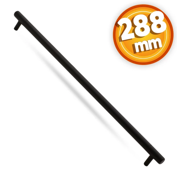 Hitit Çekmece Dolap Dolabı Kapak Kulpu Kulpları Kulbu 288 Mm Mat Siyah Metal Kulp Mobilya Mutfak