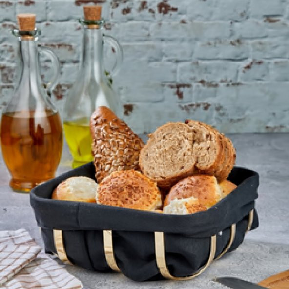 Cooker 2932 Metal Ekmeklik Ekmek Kutusu Ekmek Saklama Kabı Gold