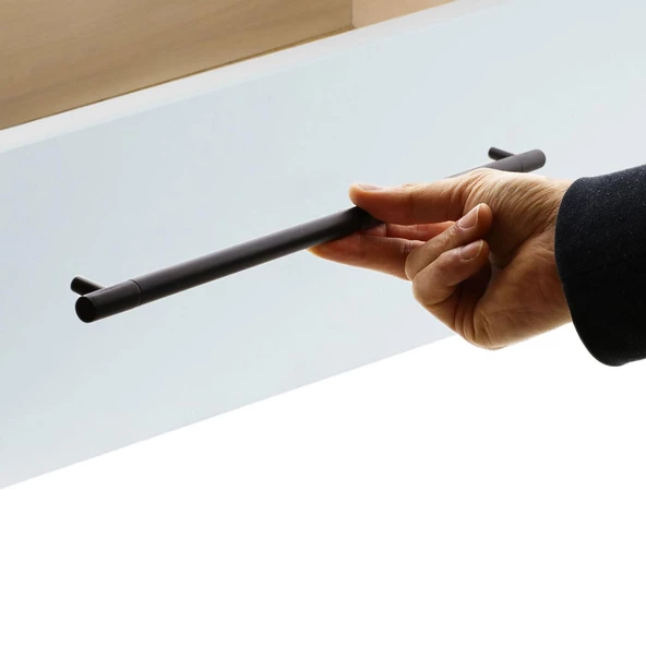 Hitit Çekmece Dolap Dolabı Kapak Kulpu Kulpları Kulbu 288 Mm Mat Siyah Metal Kulp Mobilya Mutfak - 3