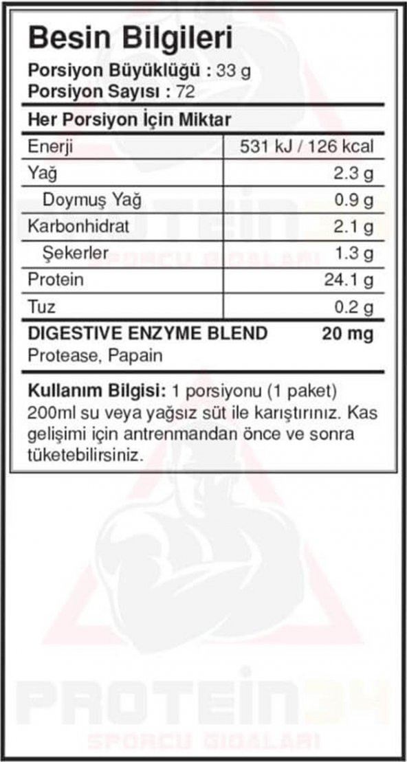 Bigjoy 2376 g 72 Porsiyon Bigwhey Whey Protein Çikolata Classic