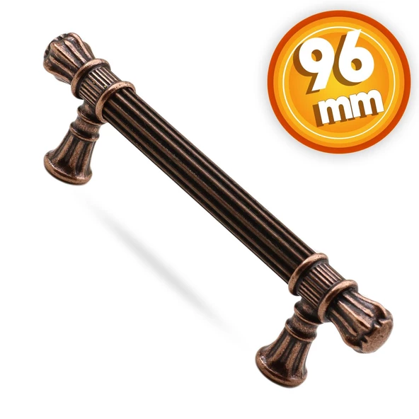 Akbatı (96 mm-9.6 cm) Eskitme Antik Bakır Metal Mobilya Mutfak Çekmece Dolap Kulpu Kulbu Kulpları