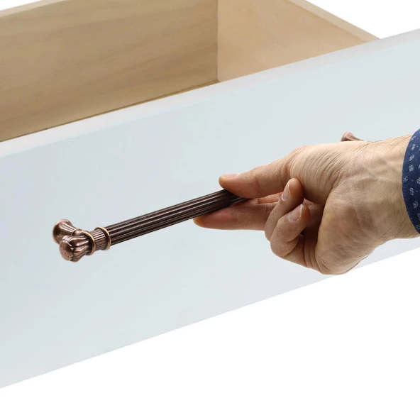 Akbatı (192 mm-192.2 cm) Eskitme Antik Bakır Metal Mobilya Mutfak Dolabı Dolap Kulpu Kulbu Kulpları - 2