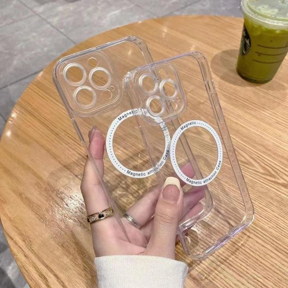 İphone 14 Plus Magsafe Uyumlu Şeffaf Kapak - Resim 4