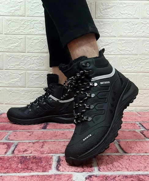 Stepway 8075 Siyah Kürklü Kaymaz Taban Erkek Bot - 7