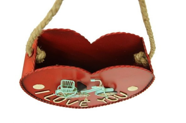 Kırmızı Metal Duvar Çiçeklik C0215 - 3