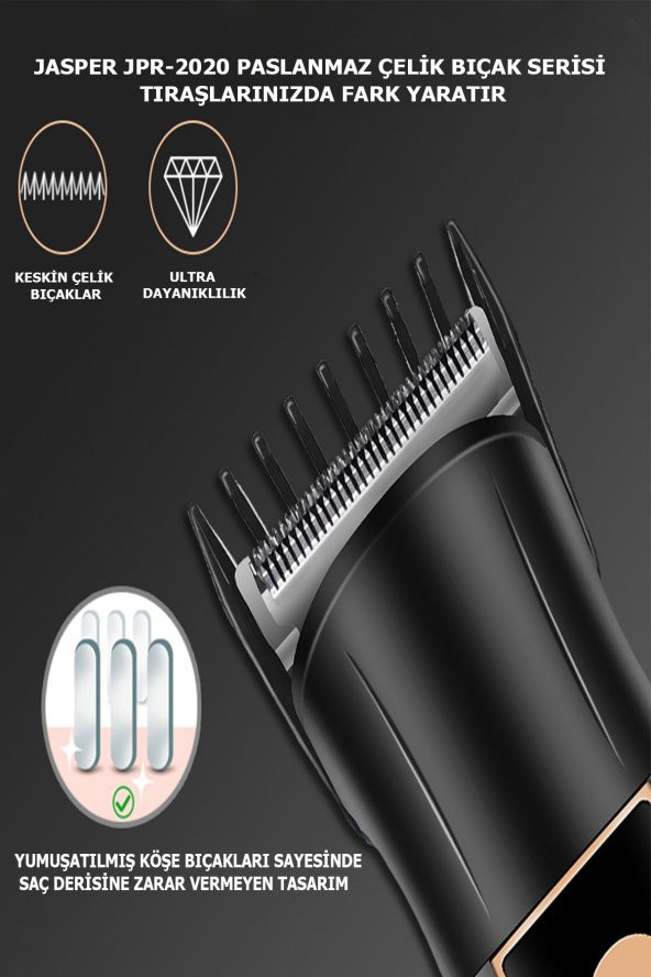 Jasper js-2020 3 Başlıklı Tıraş Makinası Profesyonelleri Tercihi - 8