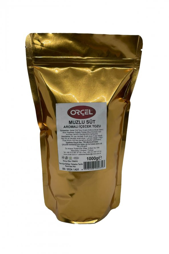 Orçel Muzlu Süt Aromalı İçecek Tozu Oralet 1000 Gr.