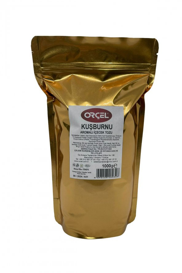 Orçel Kuşburnu Aromalı İçecek Tozu Oralet 1 Kg.