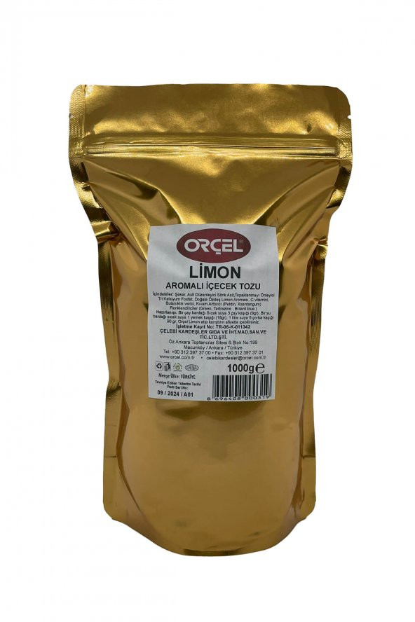 Orçel Limon Aromalı İçecek Tozu Oralet 1 Kg.